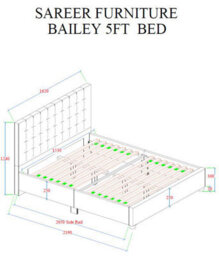 Sareer Furniture Sareer Bailey Bed, Bed In A Box, Contemporary Grey Upholstered Bed - thumbnail 8