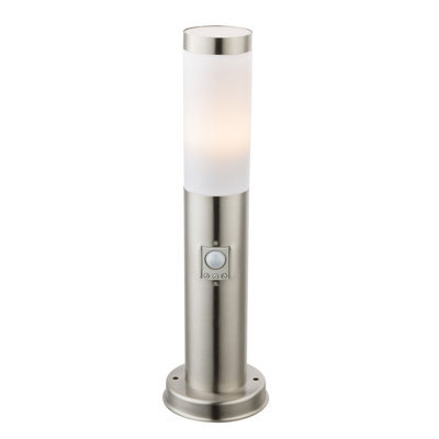 Luminosa Lighting Luminosa Boston Led Pir Outdoor Pedestal Light Stainless Steel Ip44 1X E27 3000K Dawn Dusk Sensor - image 1