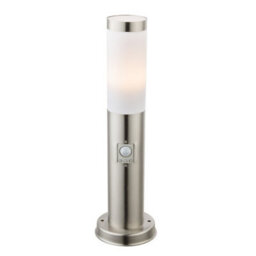 Luminosa Lighting Luminosa Boston Led Pir Outdoor Pedestal Light Stainless Steel Ip44 1X E27 3000K