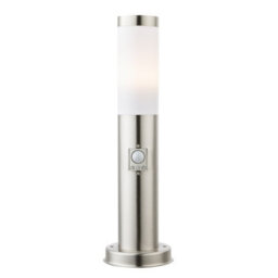 Luminosa Lighting Luminosa Boston Led Pir Outdoor Pedestal Light Stainless Steel Ip44 1X E27 3000K Dawn Dusk Sensor - thumbnail 3