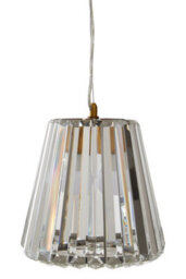 Orsina Bronze Cone Pendant Light, Geometric Crystal Glass Shade, Contemporary Boutique Fixture For Dining Room