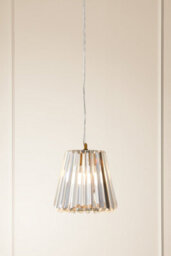 Orsina Bronze Cone Pendant Light, Geometric Crystal Glass Shade, Contemporary Boutique Fixture For Dining Room - thumbnail 2