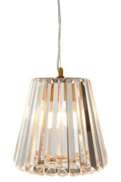 Orsina Bronze Cone Pendant Light, Geometric Crystal Glass Shade, Contemporary Boutique Fixture For Dining Room - thumbnail 5