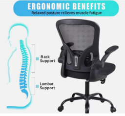 Mesh Ergonomic Home Office Chair Computer Adjustable Height Desk Chair Black - thumbnail 2