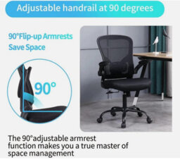 Mesh Ergonomic Home Office Chair Computer Adjustable Height Desk Chair Black - thumbnail 3