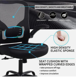 Mesh Ergonomic Home Office Chair Computer Adjustable Height Desk Chair Black - thumbnail 4