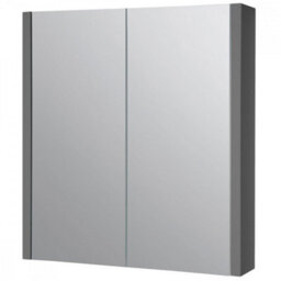 Clifton Mirror Bathroom Cabinet 600mm Wide - Storm Grey Gloss - (Urban) - thumbnail 1