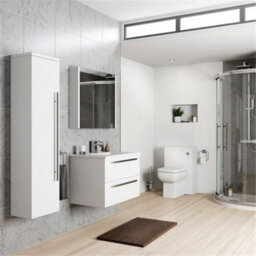 Clifton Mirror Bathroom Cabinet 600mm Wide - Storm Grey Gloss - (Urban) - thumbnail 2