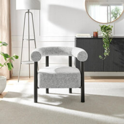 Furniturebox Uk Mirabel Grey Fabric Accent Tub Chair - thumbnail 2