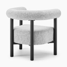 Furniturebox Uk Mirabel Grey Fabric Accent Tub Chair - thumbnail 5