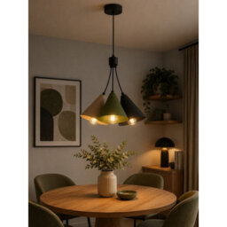 Luminosa Lighting Luminosa Sora Cluster Pendant Ceiling Light Beige, Green, Black 3X E27 - thumbnail 2