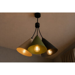 Luminosa Lighting Luminosa Sora Cluster Pendant Ceiling Light Beige, Green, Black 3X E27 - thumbnail 3