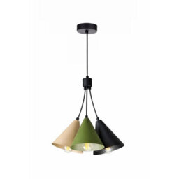 Luminosa Lighting Luminosa Sora Cluster Pendant Ceiling Light Beige, Green, Black 3X E27 - thumbnail 1