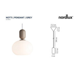 Nordlux Notti Glass Pendant Light Hand Blown Glass Grey,mains - thumbnail 7