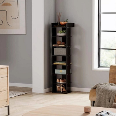 Black 7-Tier Narrow Shoe Storage Rack - image 1