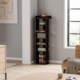Black 7-Tier Narrow Shoe Storage Rack - thumbnail 1