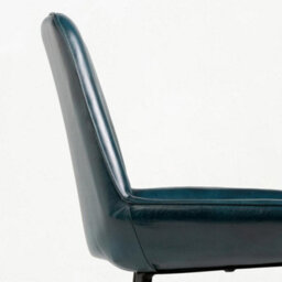 Where Saints Go Ltd Brooklyn Bar Stools, Pack Of 2, Blue Ribbed Buffalo Leather, Black Metal Frames, 66Cm By Where Saints Go - thumbnail 8