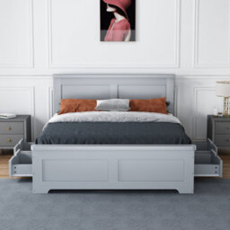 Flintshire Furniture Conway Four Drawer 4Ft 6 Double Grey Storage Bed Frame - thumbnail 2