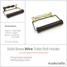 Oakcrafts - Solid Brass Wire Toilet Roll Holder - 140mm - thumbnail 3