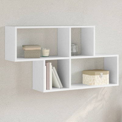 Berkfield Wall Shelf White 100X20X53 Cm Engineered Wood - image 1