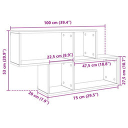 Berkfield Wall Shelf White 100X20X53 Cm Engineered Wood - thumbnail 9