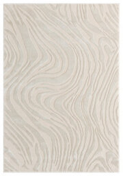 Vellure Modern Indoor Living Room Area Rug Embossed Metallic Sheen Marble Design Cream 160X230 Cm - thumbnail 2