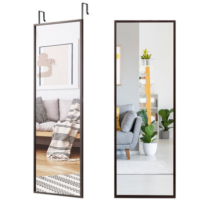 Costway 2 In1 Full Length Mirror Over The Door Dressing Mirror Wall Mounted Makeup - image 1