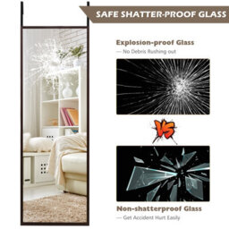 Costway 2 In1 Full Length Mirror Over The Door Dressing Mirror Wall Mounted Makeup - thumbnail 4