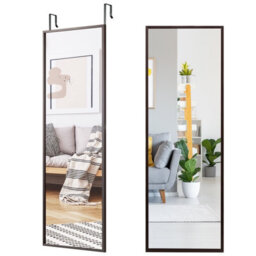Costway 2 In1 Full Length Mirror Over The Door Dressing Mirror Wall Mounted Makeup - thumbnail 1