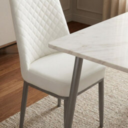 Home Luxe Interiors Oxford White Ceramic Dining Table And 4 White Upholstered Chairs Set - thumbnail 6