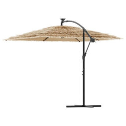 Walplus Garden Parasol With Steel Pole Brown 246X246X230 Cm - thumbnail 5
