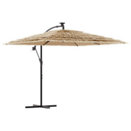 Walplus Garden Parasol With Steel Pole Brown 246X246X230 Cm - thumbnail 2