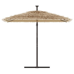 Walplus Garden Parasol With Steel Pole Brown 246X246X230 Cm - thumbnail 3