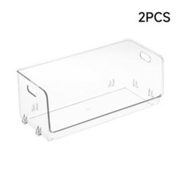 Living And Home 2Pcs Stackable Transparent Desktop Storage Boxes Multifunctional Organiser, 33Cm W X 14.5Cm D X 12.5Cm H - thumbnail 4