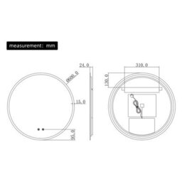 Fascinate 60Cm Round Led Bathroom Mirror - Shatterproof Tempered Glass, Backlit Frameless Design, Anti-Fog, Dimmable, Ip44 Rated - thumbnail 7