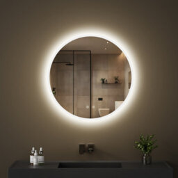 Fascinate 60Cm Round Led Bathroom Mirror - Shatterproof Tempered Glass, Backlit Frameless Design, Anti-Fog, Dimmable, Ip44 Rated