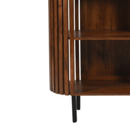 Wyld Haus Birmingham Slatted Mango Wood Bookcase With Curved Frame - thumbnail 3