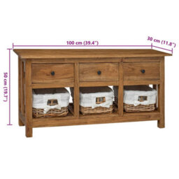 Vidaxl Sideboard Solid Mahogany Wood 100X30X50 Cm - thumbnail 8