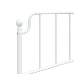 Berkfield Metal Bed Frame Without Mattress With Headboard White 100X200Cm - thumbnail 8