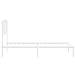 Berkfield Metal Bed Frame Without Mattress With Headboard White 100X200Cm - thumbnail 6
