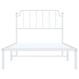 Berkfield Metal Bed Frame Without Mattress With Headboard White 100X200Cm - thumbnail 5