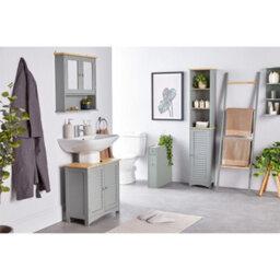 Vonhaus Corner Shelf Unit, Grey 3 Tier Shelving, Freestanding Or Wall Mounted Display Shelves, Modern Storage For Bathroom Decor - thumbnail 4