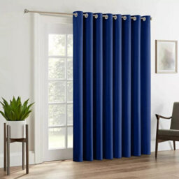 Ameha Navy Plain Thermal Insulated Blackout 230Gsm  Eyelet Curtain For Energy Saving Bedroom Single Panel 66''x84'' Uk Home Decor - thumbnail 3