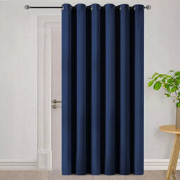 Ameha Navy Plain Thermal Insulated Blackout 230Gsm  Eyelet Curtain For Energy Saving Bedroom Single Panel 66''x84'' Uk Home Decor - thumbnail 2