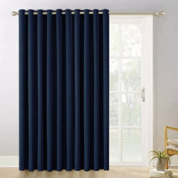 Ameha Navy Plain Thermal Insulated Blackout 230Gsm  Eyelet Curtain For Energy Saving Bedroom Single Panel 66''x84'' Uk Home Decor - thumbnail 5
