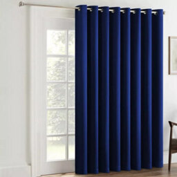 Ameha Navy Plain Thermal Insulated Blackout 230Gsm  Eyelet Curtain For Energy Saving Bedroom Single Panel 66''x84'' Uk Home Decor - thumbnail 4
