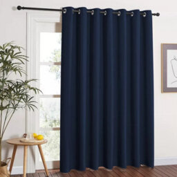 Ameha Navy Plain Thermal Insulated Blackout 230Gsm  Eyelet Curtain For Energy Saving Bedroom Single Panel 66''x84'' Uk Home Decor - thumbnail 7