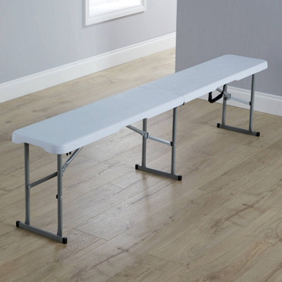 Home Source Pair Of 6Ft Folding Trestle Indoor Outdoor Benches - image 1