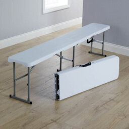 Home Source Pair Of 6Ft Folding Trestle Indoor Outdoor Benches - thumbnail 2