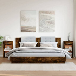 Berkfield Bedside Cabinets 2 Pcs Smoked Oak 35X34X65 Cm Engineered Wood - thumbnail 3
